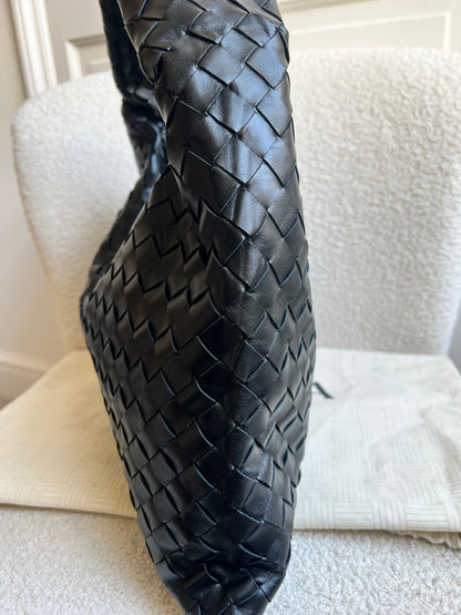 Bottega Veneta Black Small Hop Intraciatto (RRP £3370)