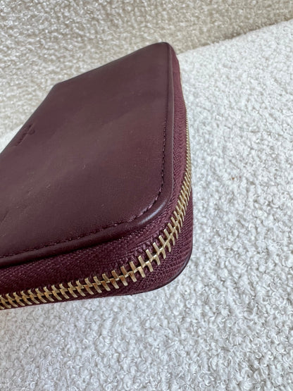 Mulberry Cara 'Lion & Heart Rivets' Zip Around Continental Purse in Oxblood Silky Calf
