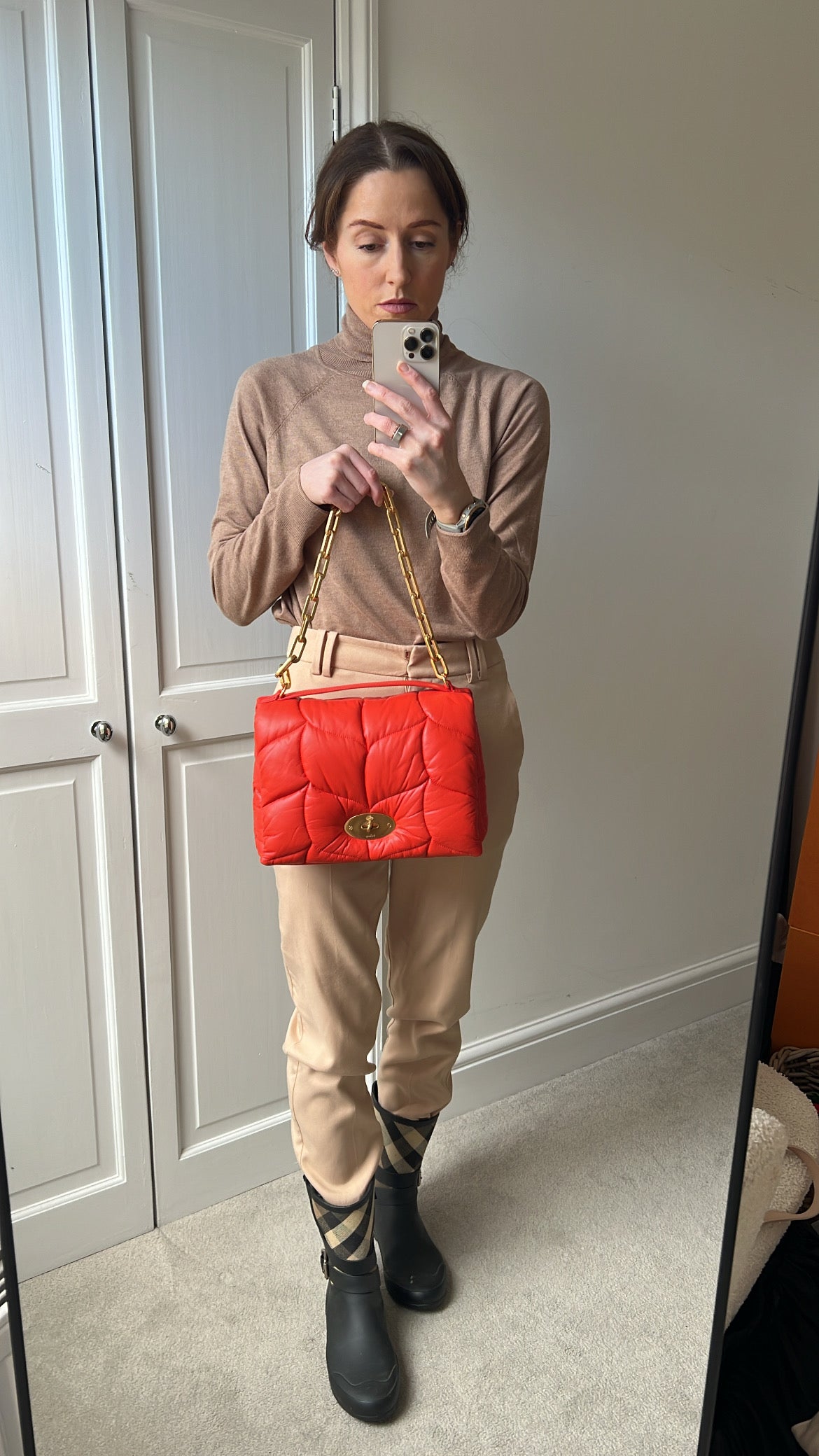 Mulberry Coral Orange Softie in Pillow Effect Nappa Leather (RRP £1650)