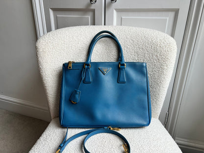 Prada Blue Saffiano Tote