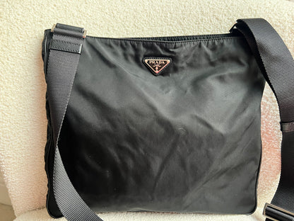 Prada Tessuto Nylon Black Messenger Bag