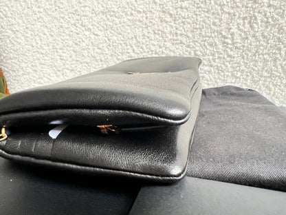 Yves Saint Laurent (YSL) Black Puffy Lambskin Wallet on Chain with Gold Hardware (RRP £960)