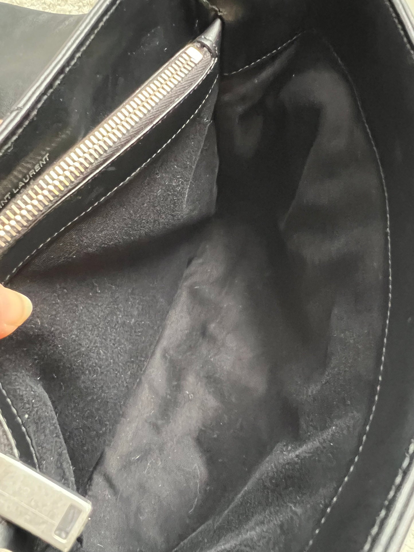 Yves Saint Laurent (YSL) Medium Black Lou Lou Silver Hardware