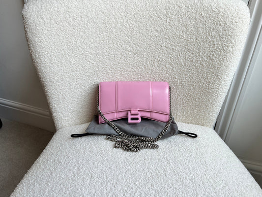 Balenciaga Pink Hourglass Wallet on Chain (RRP £1190)