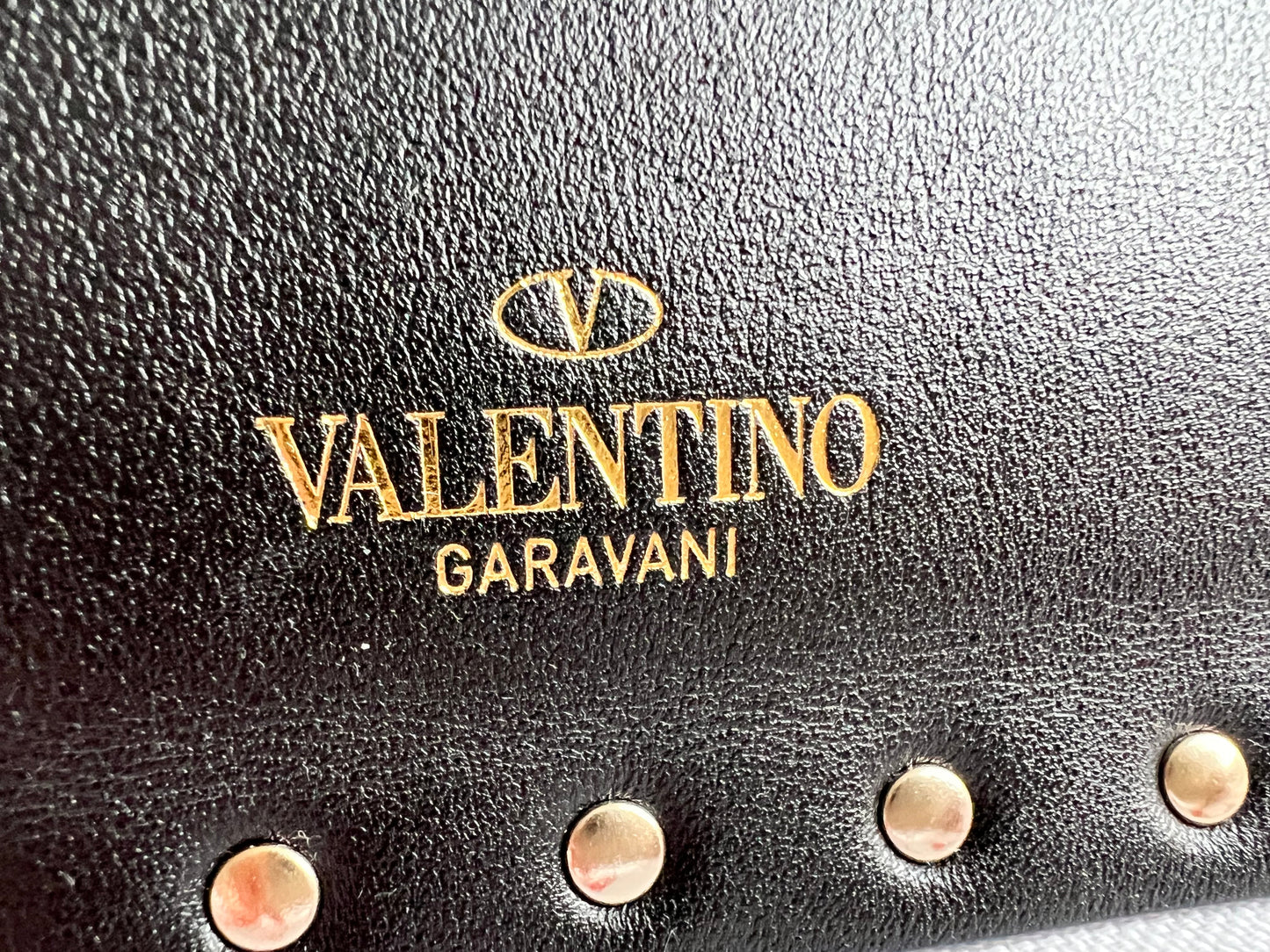 Valentino Garavani Rockstud Calfskin Clutch Pouch Black (RRP £570)
