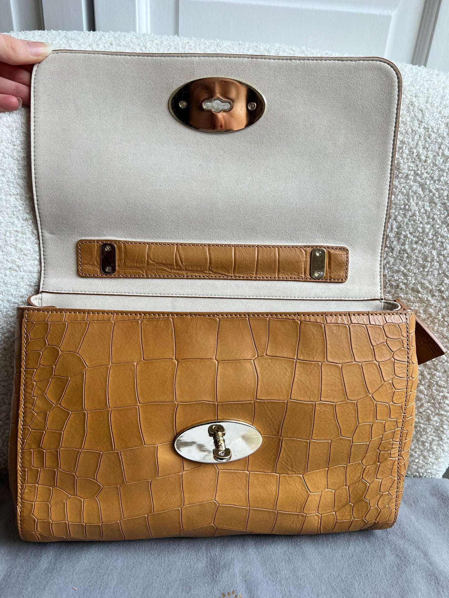 Mulberry Biscuit Brown Croc Medium Lily