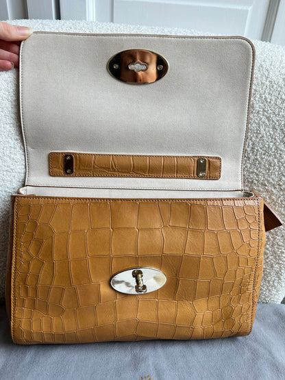 Mulberry Biscuit Brown Croc Medium Lily