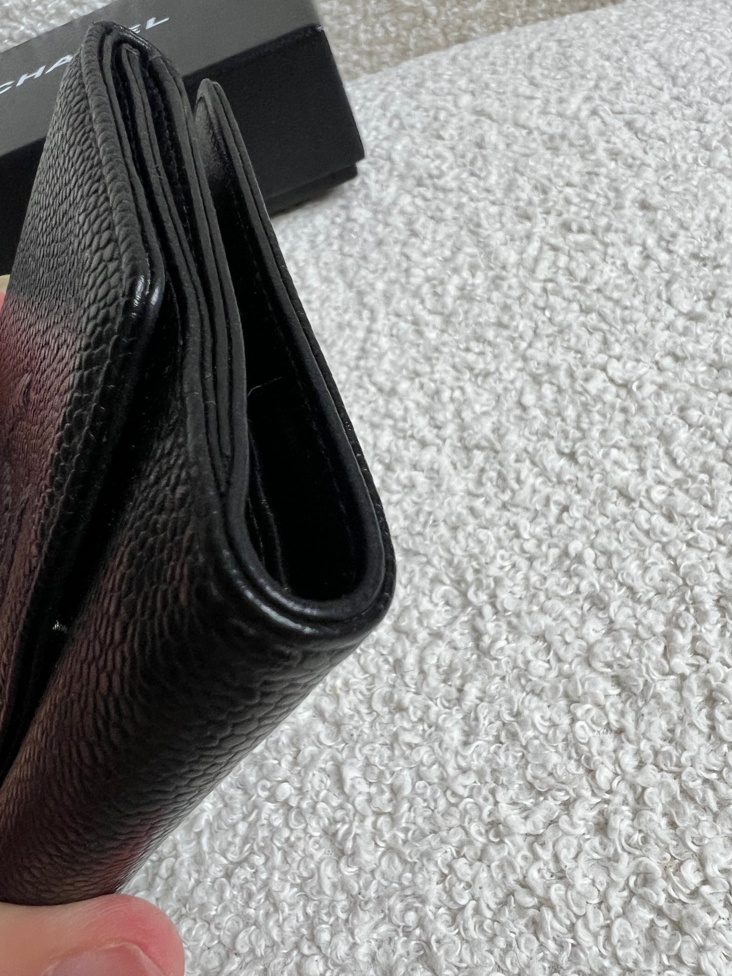 Chanel Black Caviar Timeless Small French Bifold Wallet