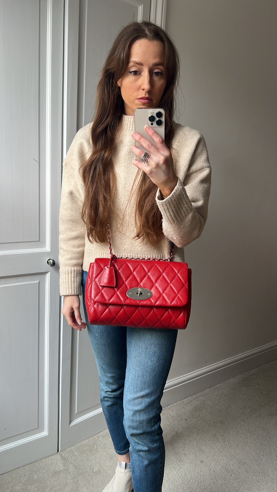 Mulberry Scarlet Red Quilted Medium Lily with Gold Hardware (RRP £1095)