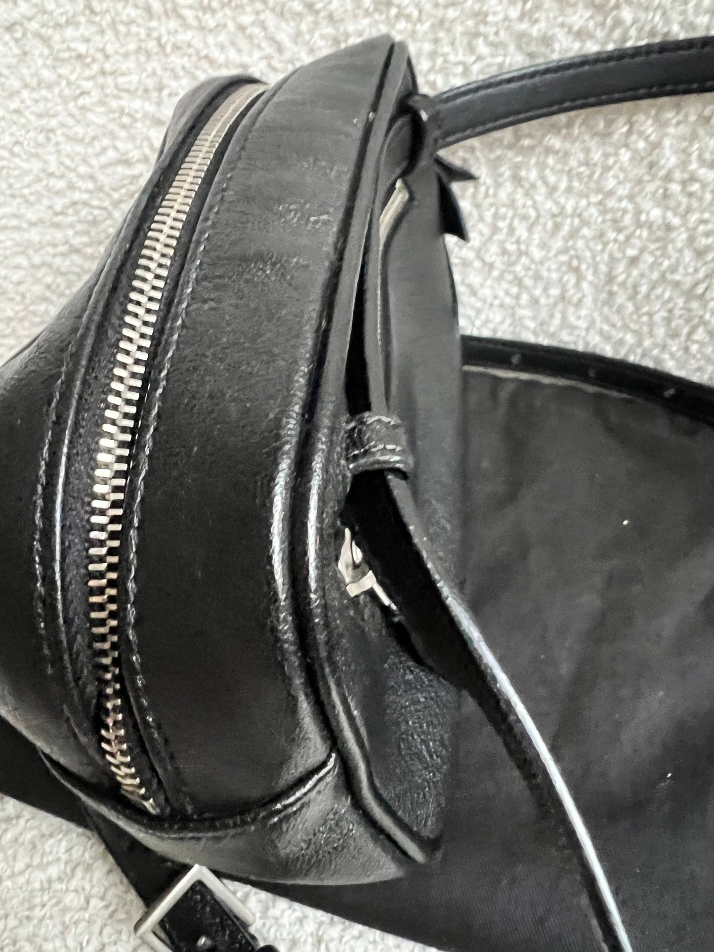 Yves Saint Laurent (YSL) Black Studded Lou Belt Bag