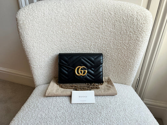 Gucci Black GG Marmont Matelasse Mini Bag (RRP £1440)