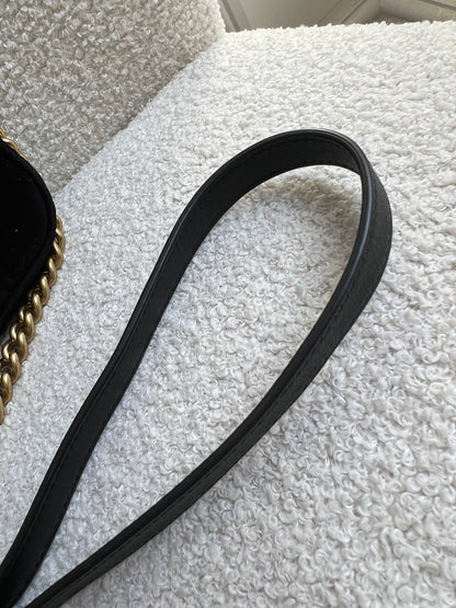 Gucci GG Black Velvet Marmont Mini Shoulder Bag (RRP £1395)