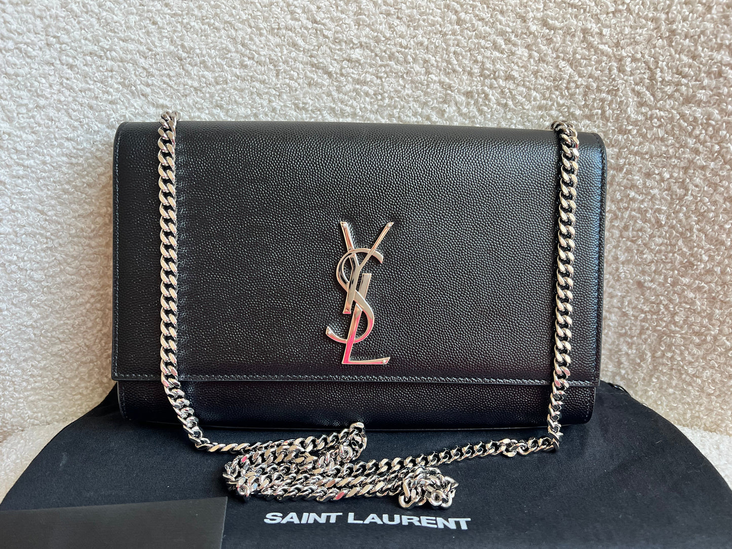 Yves Saint Laurent (YSL) Black Medium Kate with Silver Hardware (RRP £1730)