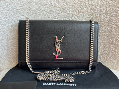 Yves Saint Laurent (YSL) Black Medium Kate with Silver Hardware (RRP £1730)
