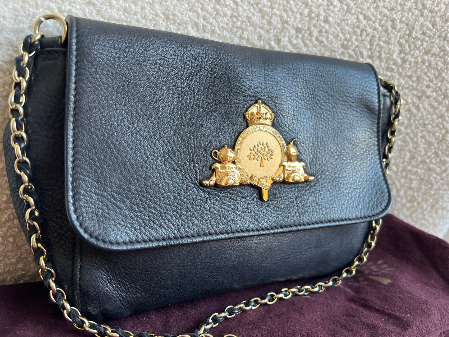 Mulberry Small Black Margaret Shoulder Bag with Small Purse
