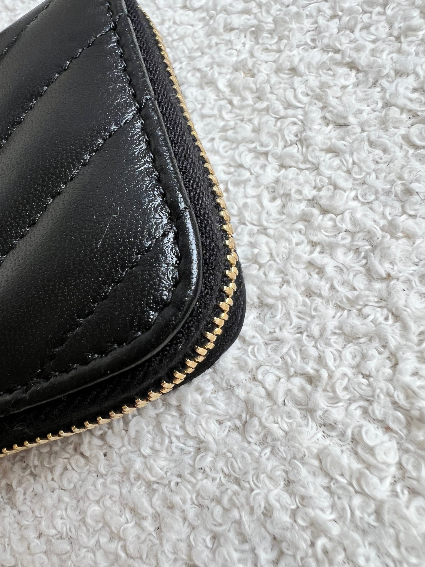 Yves Saint Laurent Black Lambskin Cassandre Small Zip Wallet (RRP £400)