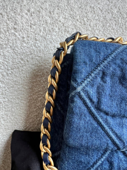 Chanel Small 19 in Blue Denim