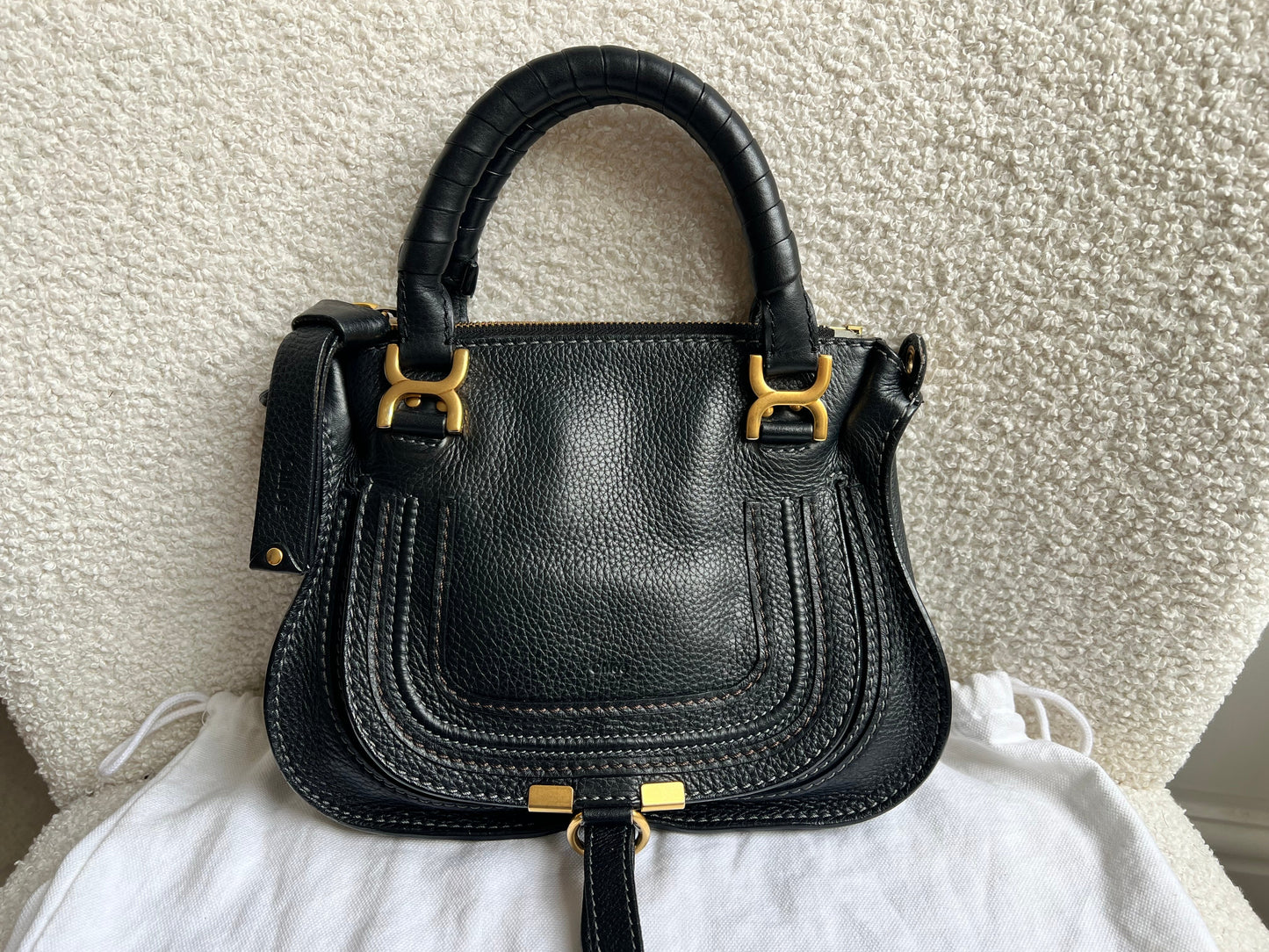 Chloe Black Mini Marcie Double Carry Bag