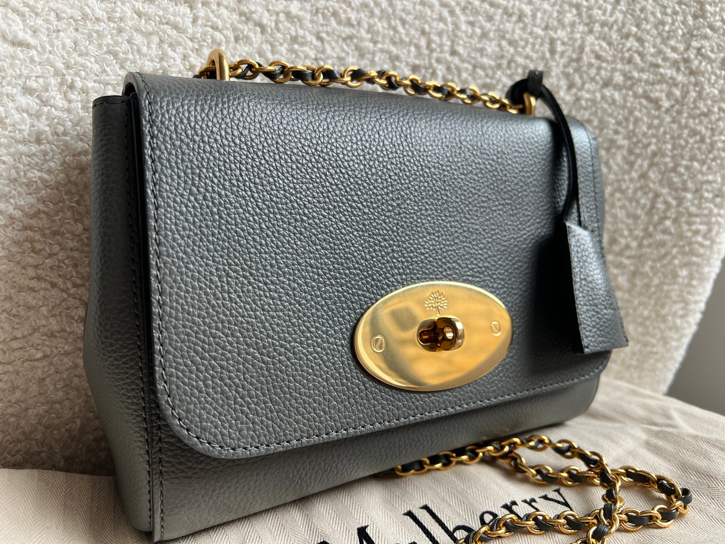 Mulberry Charcoal Grey Regular Lily with Gold Hardware (RRP £995)