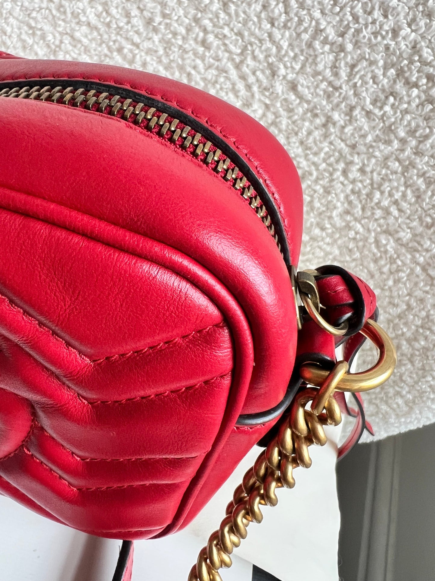 Gucci GG Hibiscus Red Marmont Mini Shoulder Bag (RRP £1360)