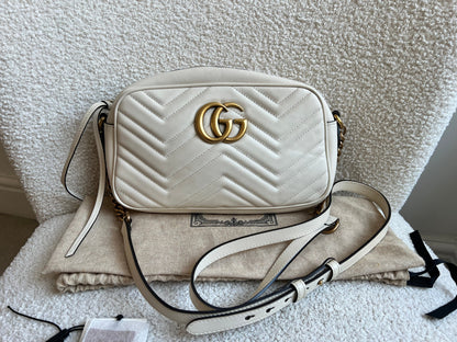 Gucci GG White Marmont Small Shoulder Bag (RRP £1440)