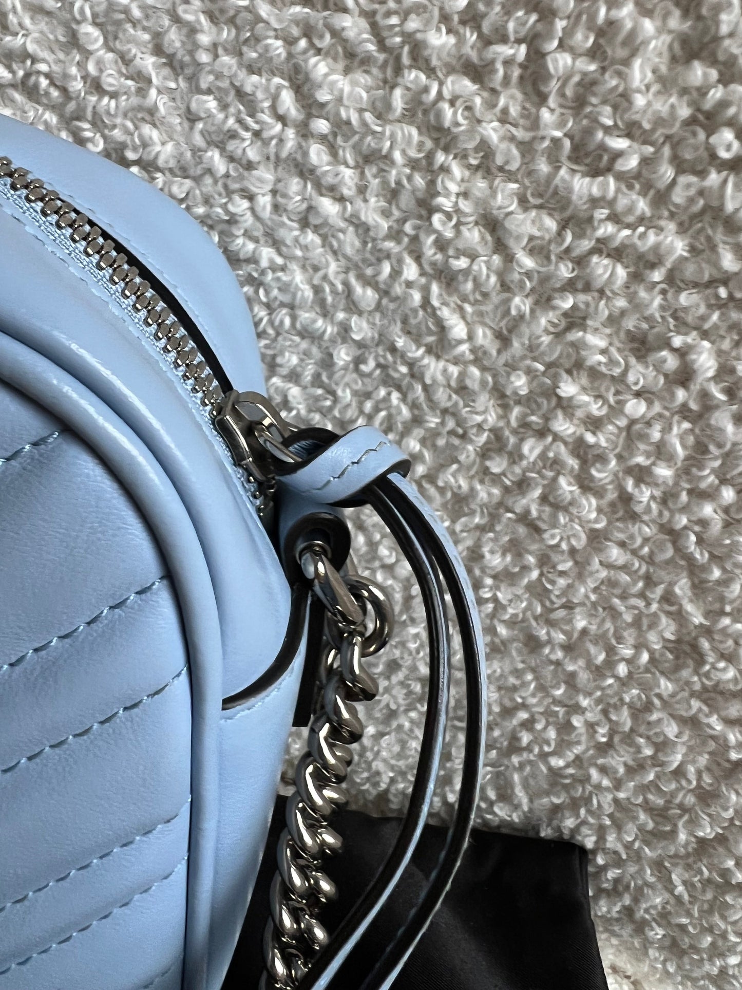 Gucci GG Pale Blue Marmont Small Shoulder Bag (RRP £1440)