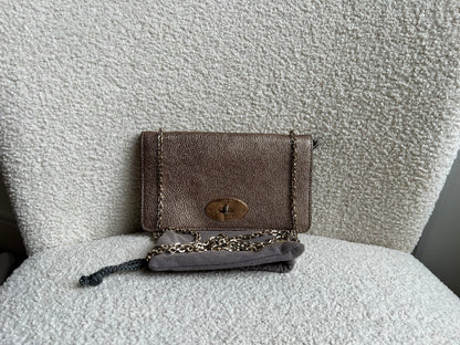 Mulberry Metallic Mushroom Bayswater Clutch (RRP £495)