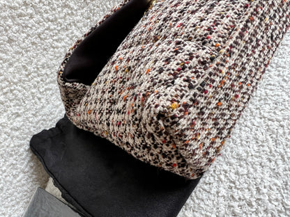 Yves Saint Laurent (YSL) Puffer Clutch Pouch in Tweed (RRP £710)