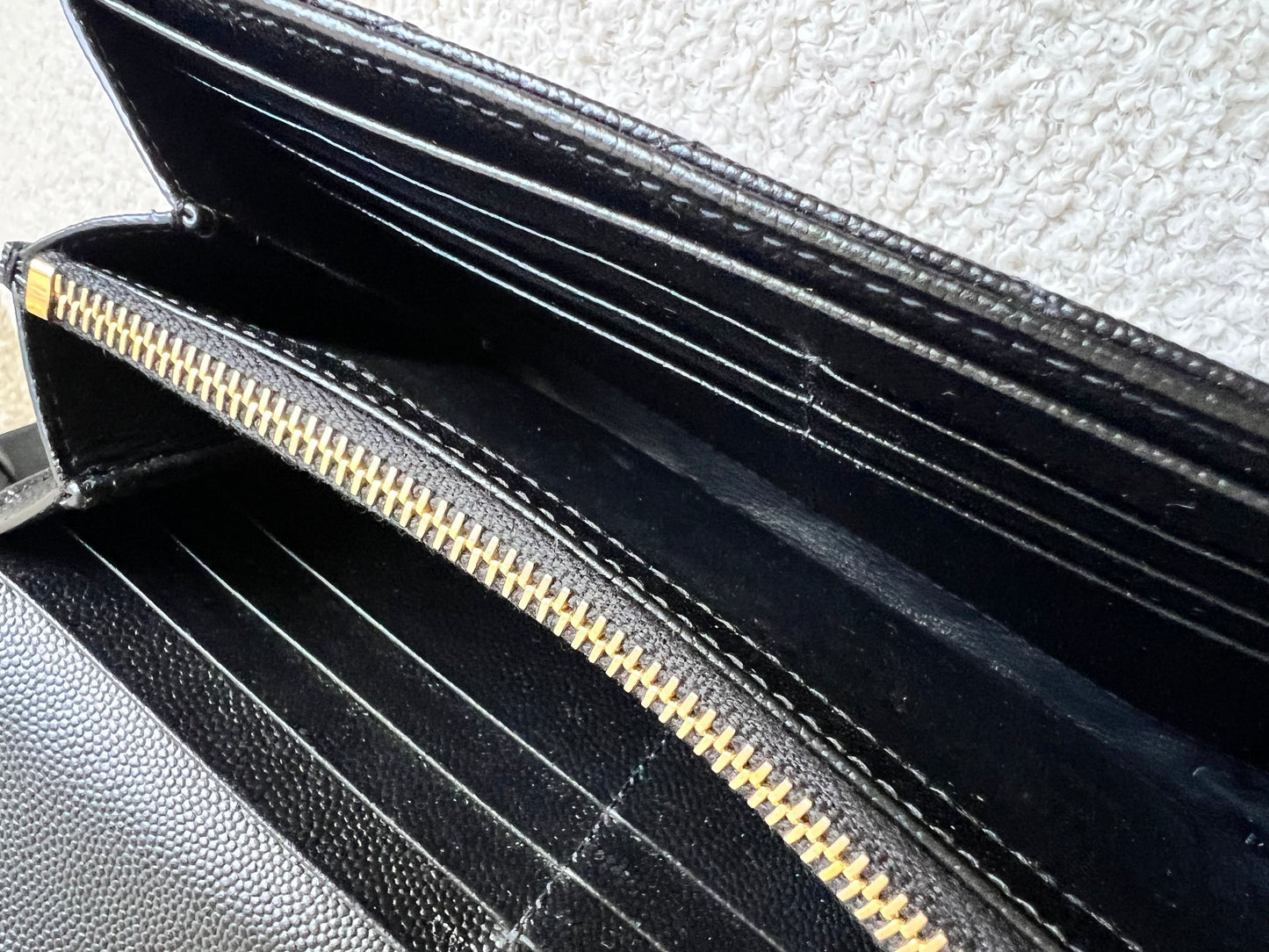 Yves Saint Laurent Black Large Cassandre Flap Wallet (RRP £665)