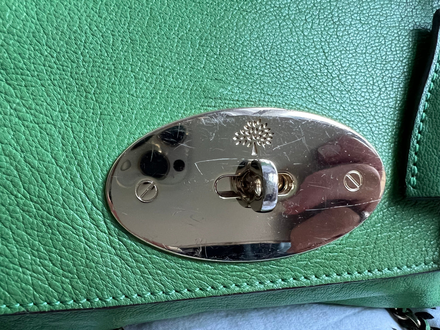 Mulberry Grass Green Regular Lily with Gold Hardware (RRP £895)