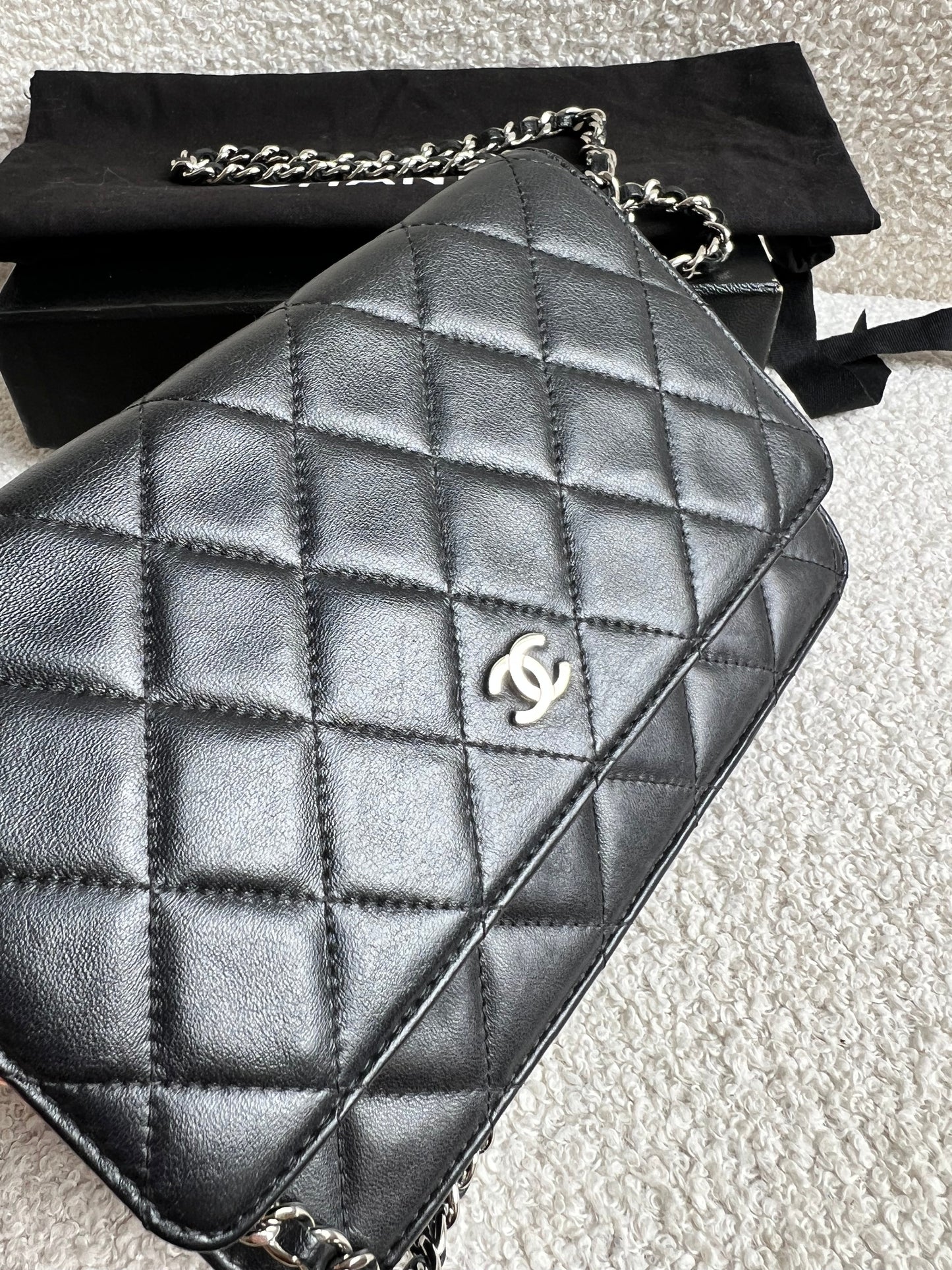 Chanel Wallet on Chain in Black Lambskin Silver Hardware (RRP £2,930)