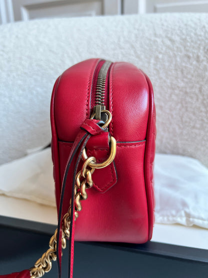 Gucci GG Red Marmont Small Shoulder Bag (RRP £1,440)