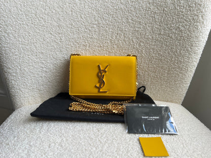 Yves Saint Laurent (YSL) Small Kate Yellow Patent with Gold Hardware (RRP £1,440)