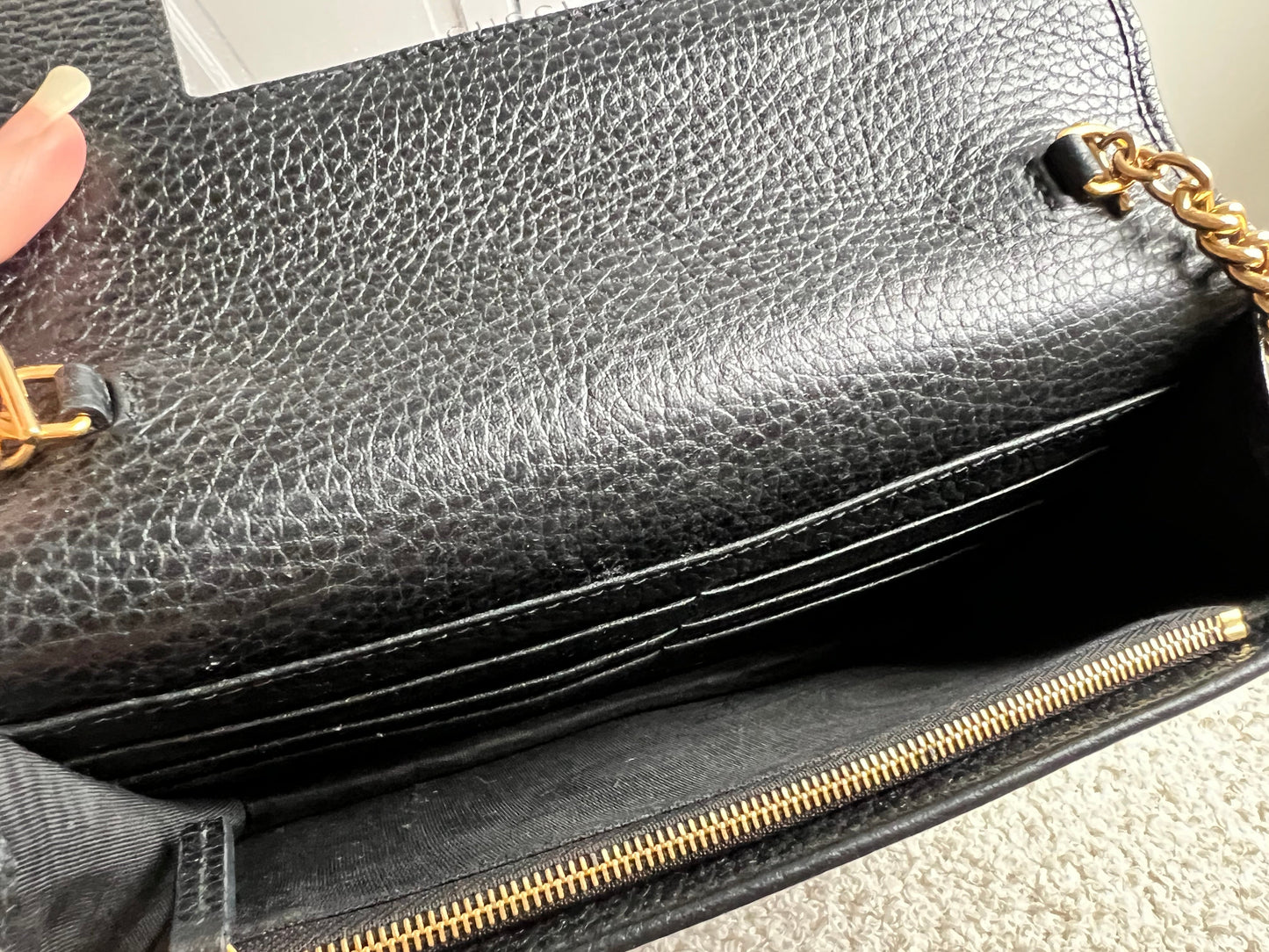 Gucci Black GG Marmont Chain Wallet (RRP £790)