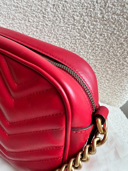 Gucci GG Red Marmont Small Shoulder Bag (RRP £1,440)