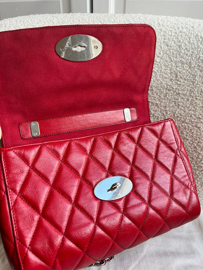 Mulberry Scarlet Red Quilted Medium Lily with Gold Hardware (RRP £1095)