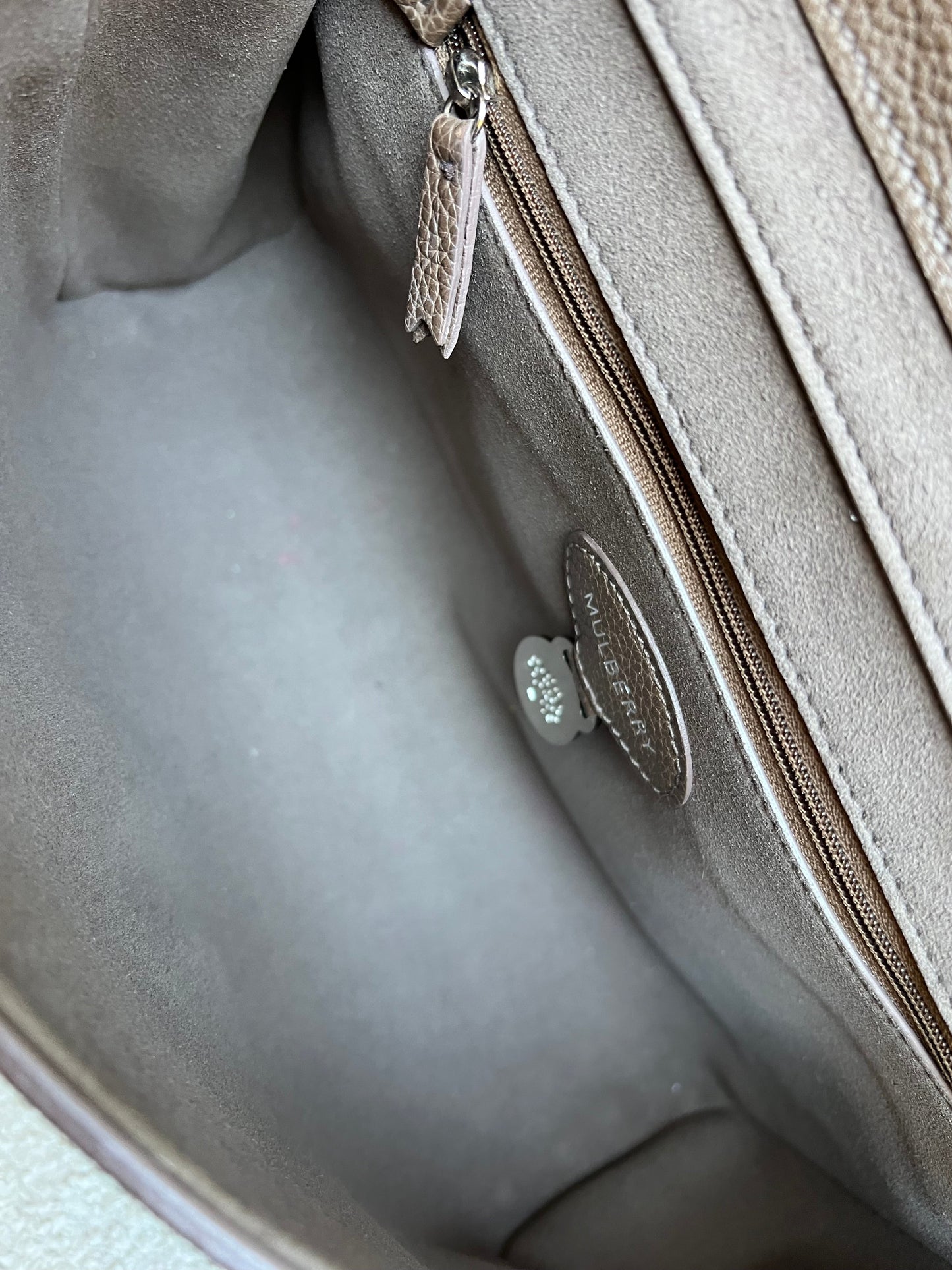 Mulberry Taupe Medium Lily with Silver Hardware (RRP £1095)
