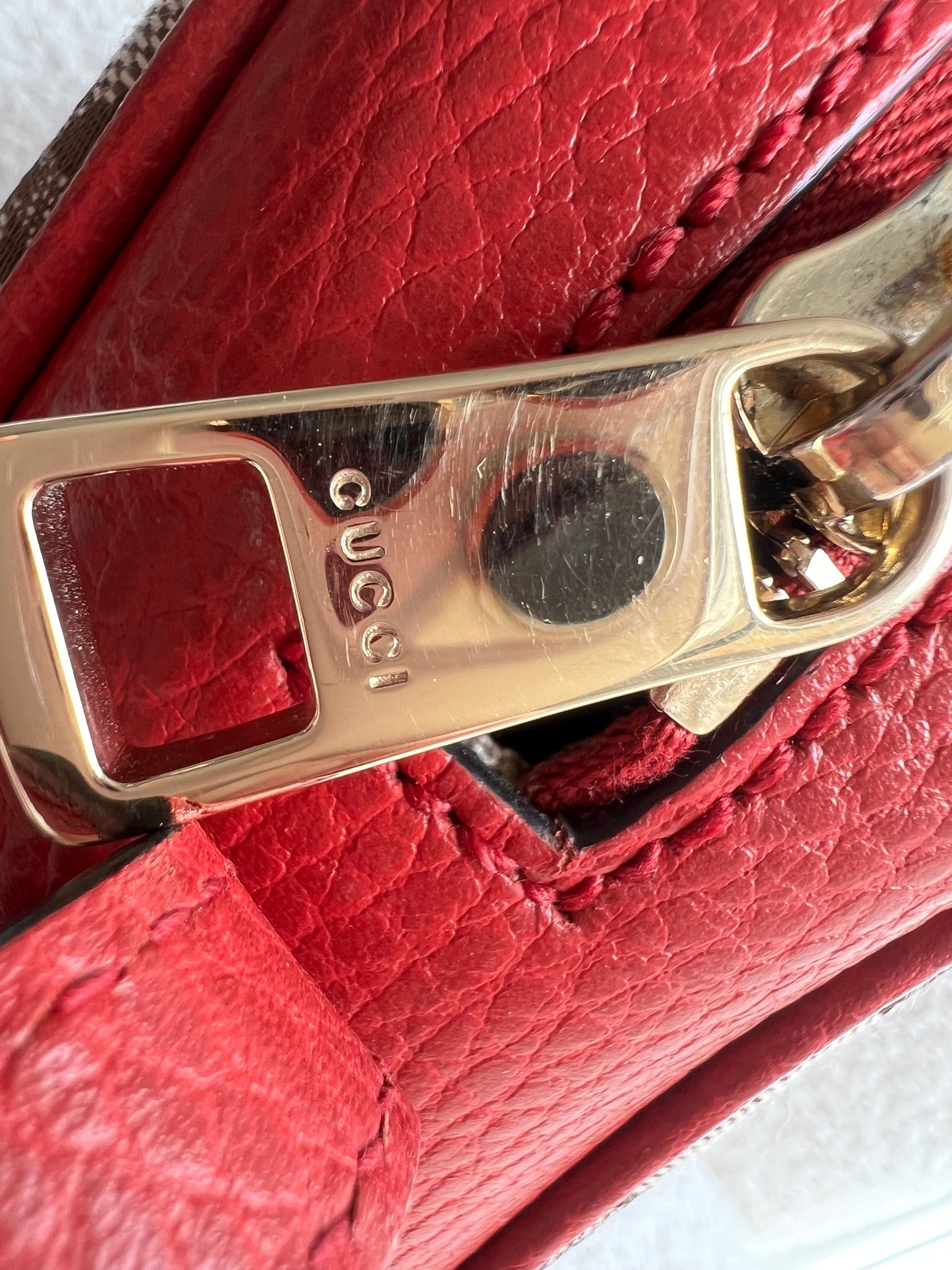 Gucci Bree GG Canvas Red Small Messenger Bag