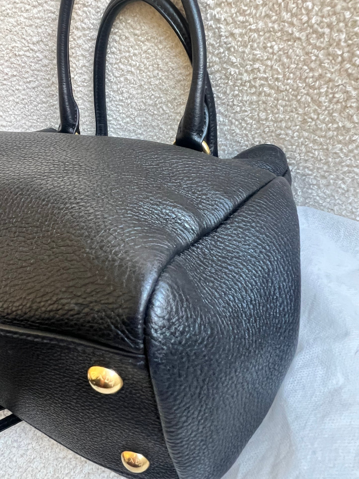 Prada Black Vitello Daino Tote