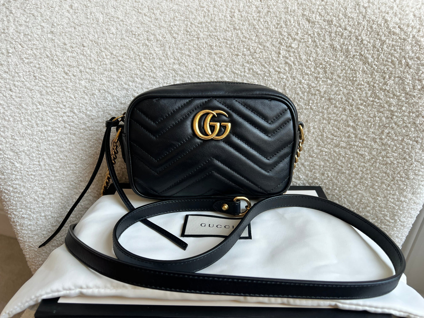 Gucci GG Black Marmont Mini Shoulder Bag (RRP £1,360)