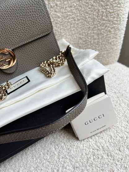 Gucci Dollar Grey Interlocking Chain Wallet