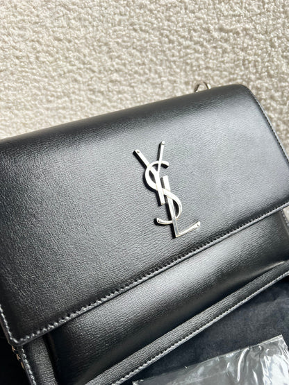 Yves Saint Laurent (YSL) Black Medium Sunset with Silver Hardware (RRP £1,950)