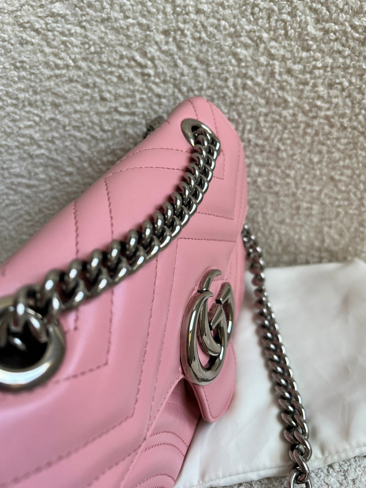 Gucci GG Pale Pink Marmont Mini Shoulder Bag (RRP £1,890)