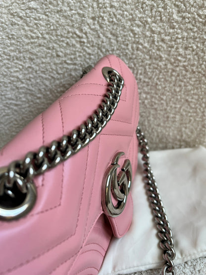 Gucci GG Pale Pink Marmont Mini Shoulder Bag (RRP £1,890)
