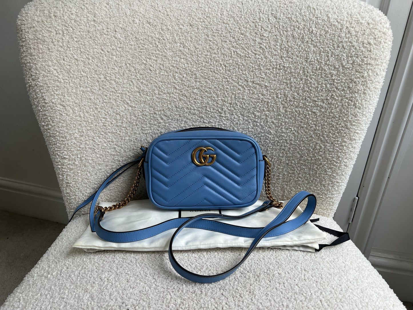 Gucci GG Blue Marmont Mini Shoulder Bag (RRP £1,360)
