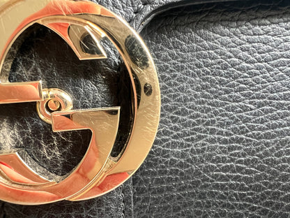 Gucci Interlocking GG Black Small Shoulder Bag