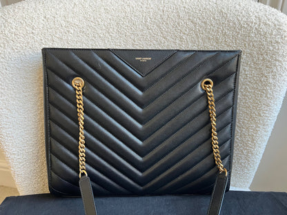 Yves Saint Laurent (YSL) Black Tribeca Shopper Tote