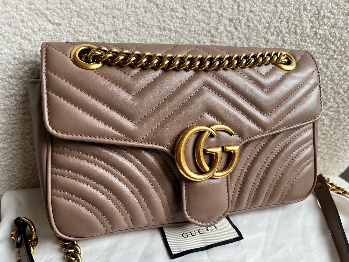 Gucci GG Dusty Pink Marmont Small Shoulder Bag (RRP £2070)