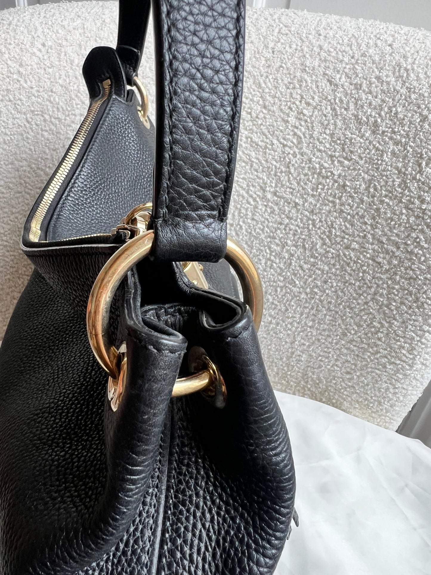 Gucci Soho Large Hobo in Black Pebbled Calfskin