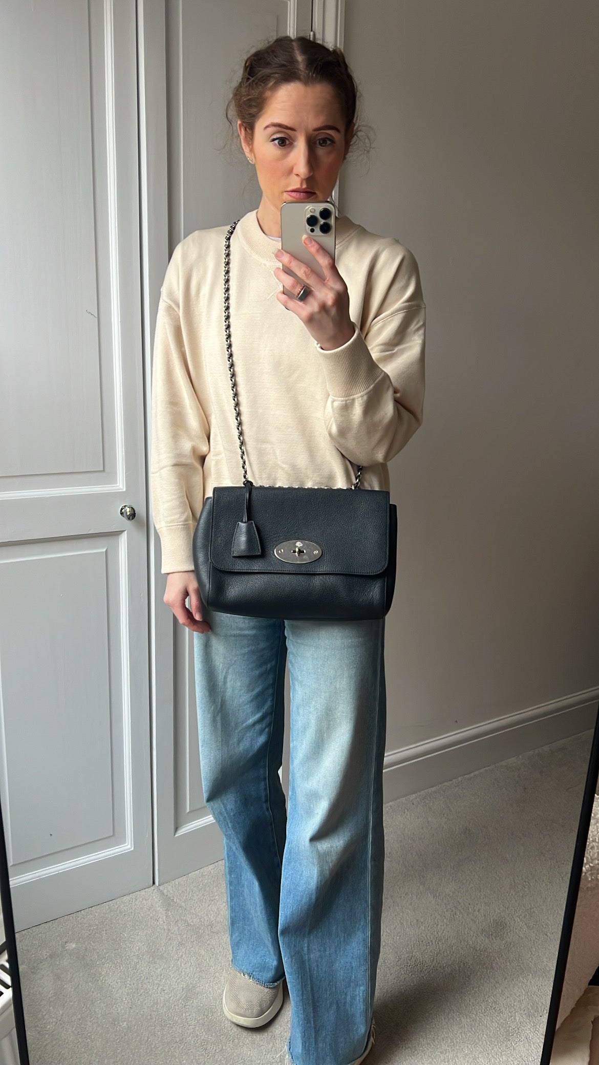 Mulberry Midnight Medium Lily with Silver Hardware (RRP £1095)